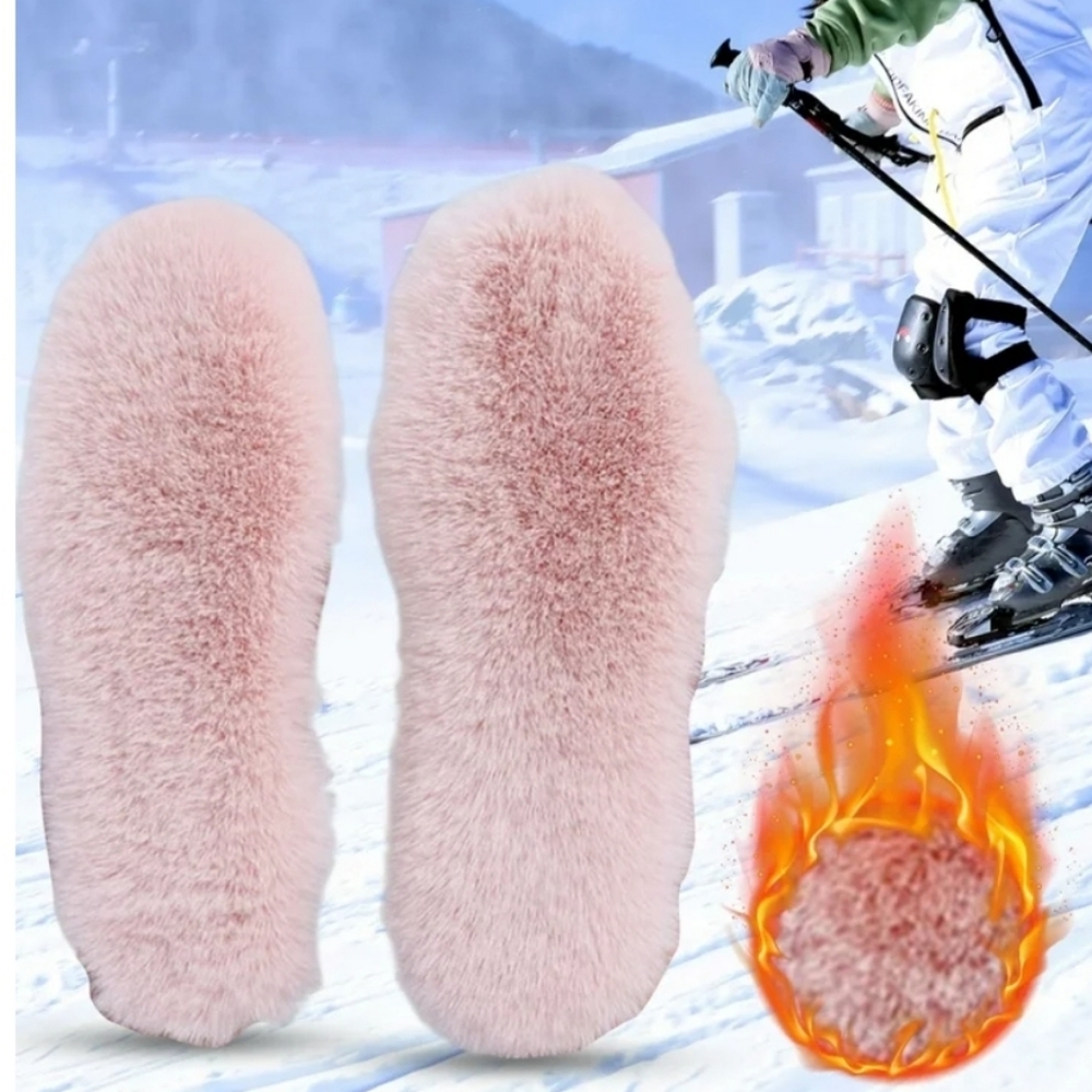 1 Pair Faux Rabbit Fur Insole Warm Insoles Felt Shoe Inserts